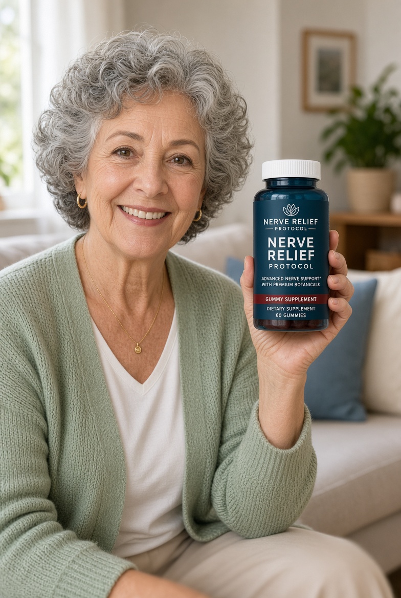 Linda holding Nerve Relief Protocol
